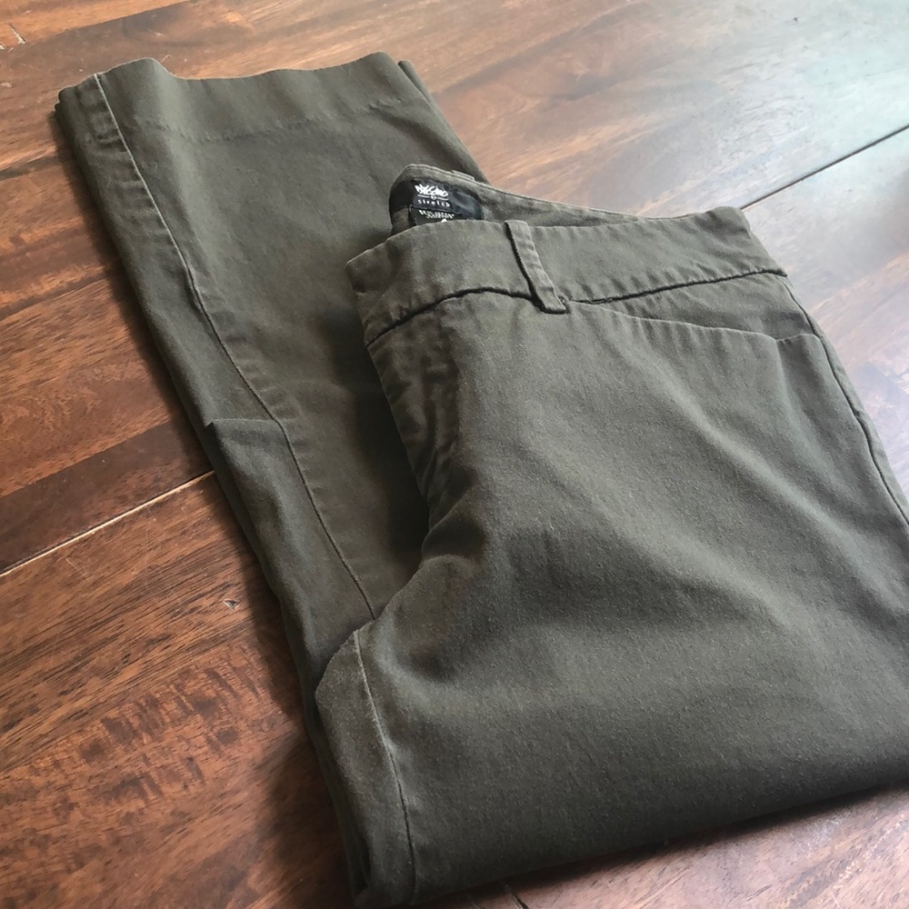 Mossimo Women's Stretch Capri Pants Green Cropped Casual Chino Bottoms Size 4 - Picture 7 of 7